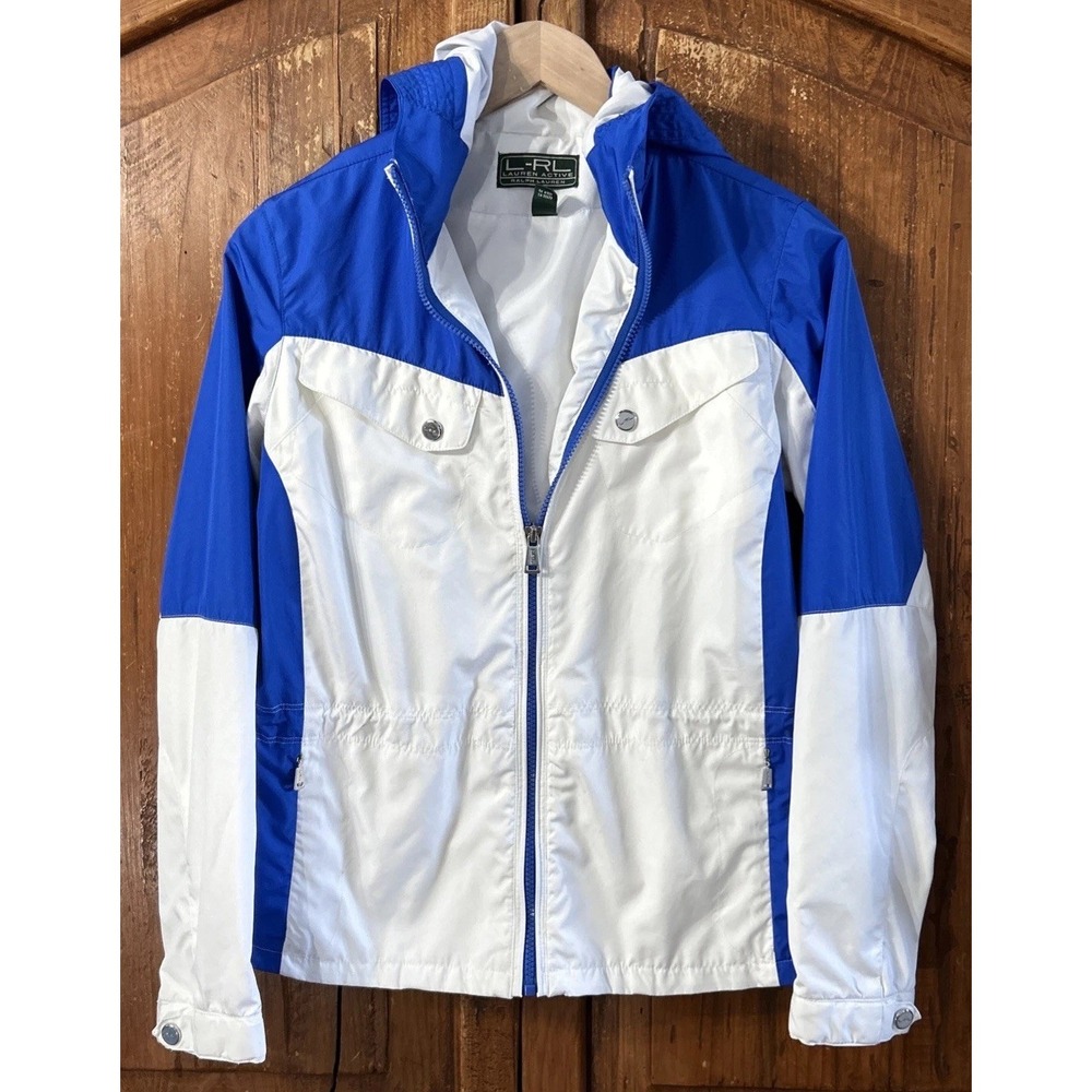 Vintage L-RL Lauren Active Ralph Lauren Blue & White Windbreaker Jacket Small P